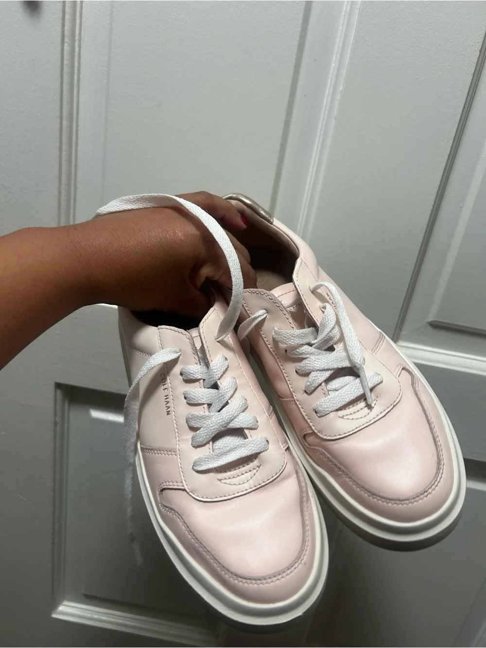 Cole Haan GrandPro Rally Court Pink Leather Laced Up Sneakers Shoes Womens Sz 7